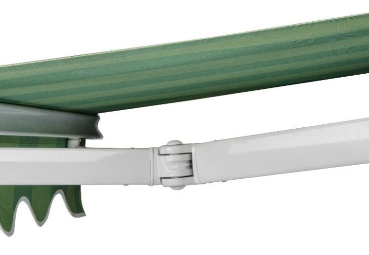 Folding awning arm